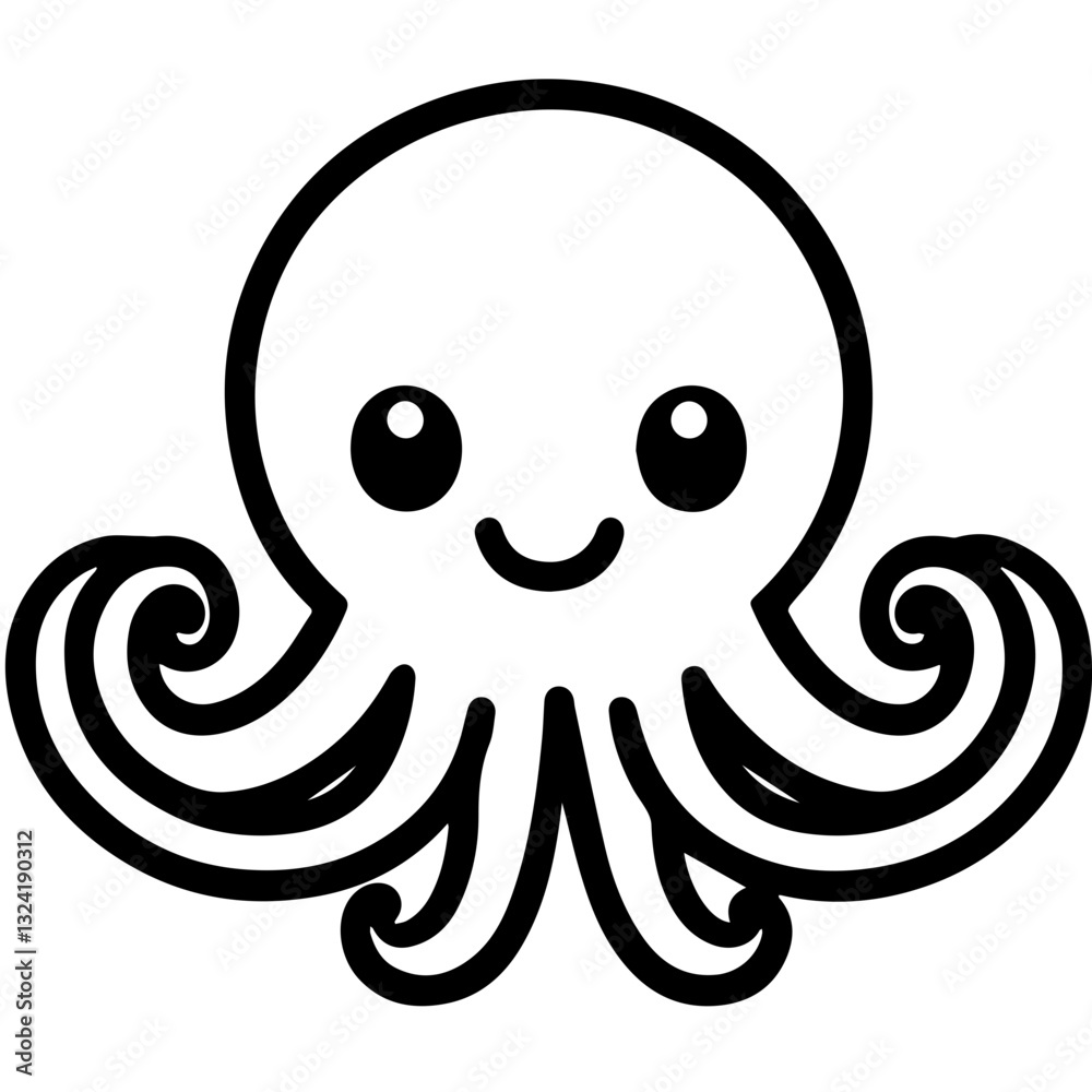 Squid Simple Vector Logo – High-Contrast Flat Design Illustration Squid Simple Vector Logo – High-Contrast Flat Design Illustration