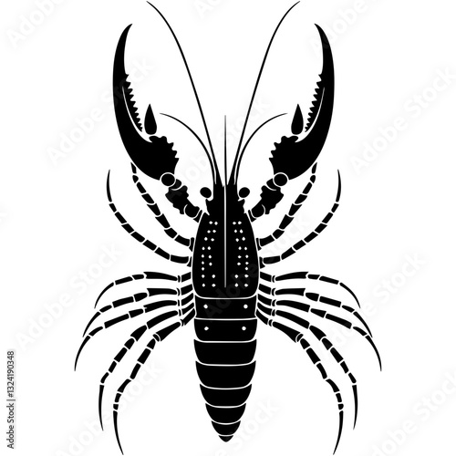 Rock Lobster Simple Vector Logo – High-Contrast Flat Design Illustration
