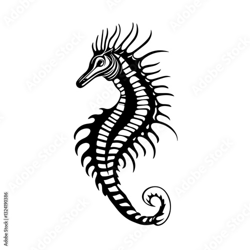 Seadragon Simple Vector Logo – High-Contrast Flat Design Illustration