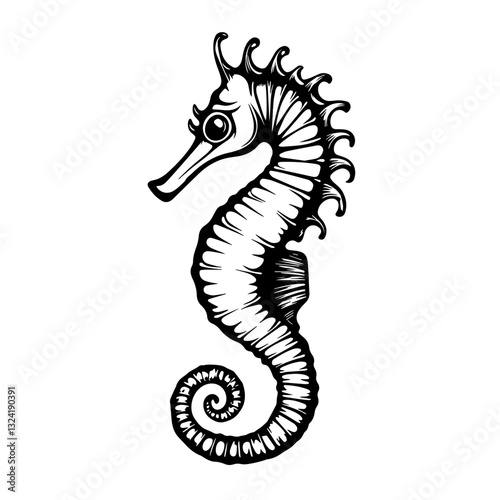 Seadragon Simple Vector Logo – High-Contrast Flat Design Illustration