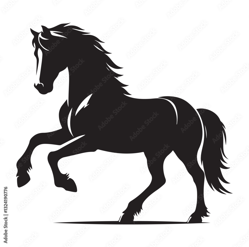 Obraz premium Horse vector silhouette design, isolated white background.