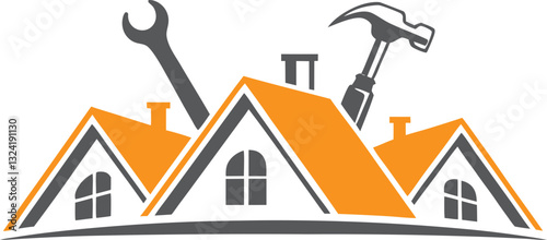 Home service or home repair logo template illustration