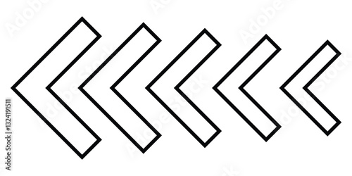Dynamic moving arrow symbol. Arrow moving dynamic sign. Road lines arrow zigzag chevron speeds flat style. directional arrow sign.  moving arrow. right swipe arrow for animation. eps 888.