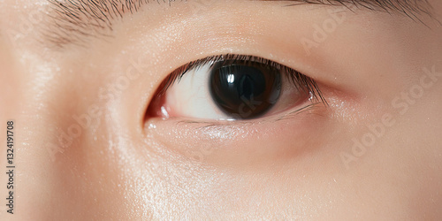 Close-up Photograph of a Human Eye and Periorbital Skin photo