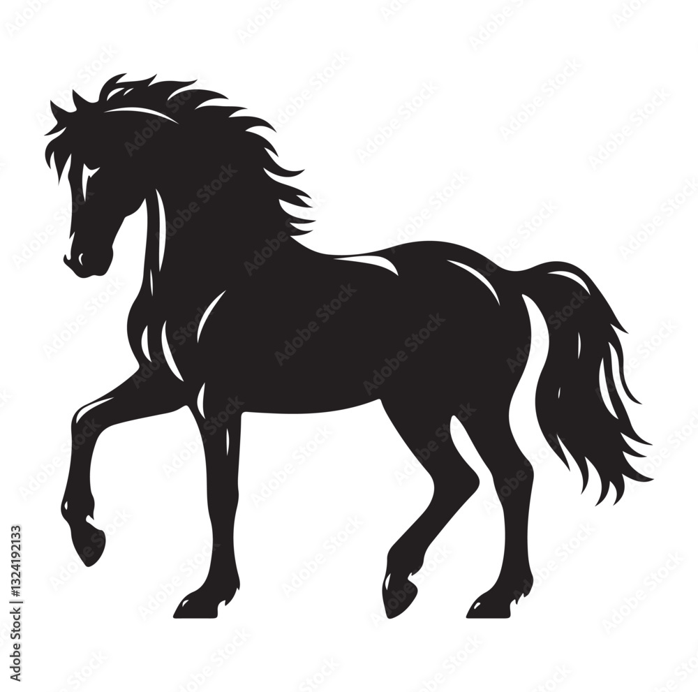 Obraz premium Horse vector silhouette design, isolated white background.