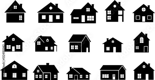 House and building icon set
