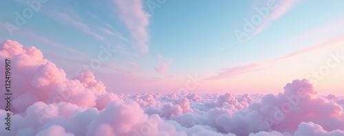 Soft pink sky with wispy clouds drifting lazily across blue horizon, serene, sky