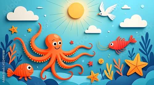 Children's fun park in the underwater world
