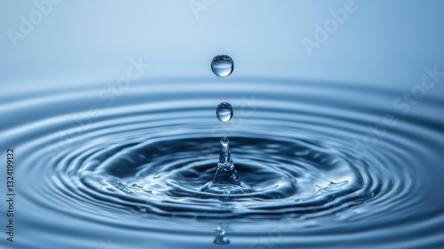 Clear Water drop with circular waves