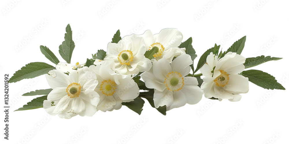 Naklejka premium white flowers on a white background