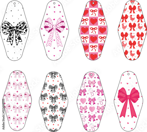 Classic motel Keychain Valentine coquette bow template, Hearts, motel key chain, hotel keychain template, Pattern, Key Ring, keychain bundle, Keychain Pattern, Key Ring Pattern, Key Ring, Round Patter