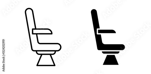 Airplane seat icon pack in flat and thin liner vectors graphic for ui designs