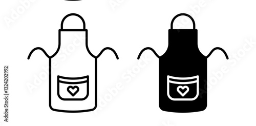 apron icon pack in flat and thin liner vectors graphic for ui designs