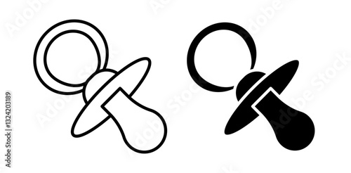 baby pacifier icon pack in flat and thin liner vectors graphic for ui designs