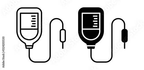 Blood transfusion icon pack in flat and thin liner vectors graphic for ui designs