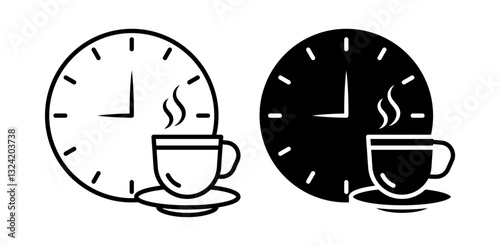 Breaktime icon pack in flat and thin liner vectors graphic for ui designs