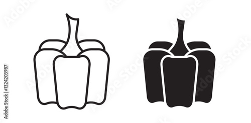 capsicum icon pack in flat and thin liner vectors graphic for ui designs