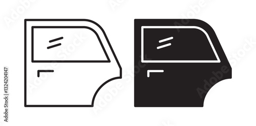 car Door icon pack in flat and thin liner vectors graphic for ui designs
