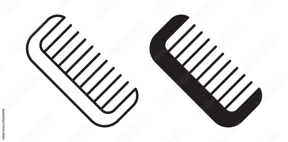 comb icon pack in flat and thin liner vectors graphic for ui designs