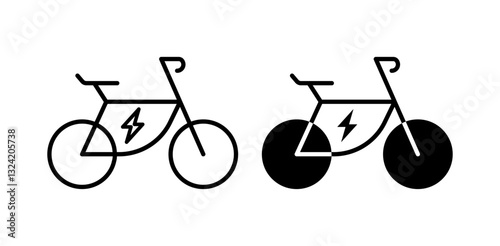 electric bike icon pack in flat and thin liner vectors graphic for ui designs