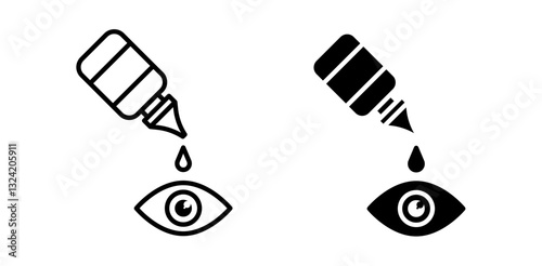 eye drop icon pack in flat and thin liner vectors graphic for ui designs