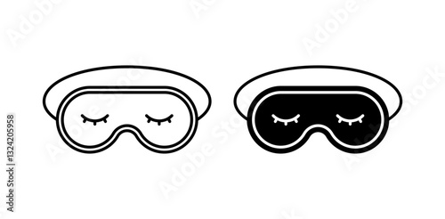 eye mask icon pack in flat and thin liner vectors graphic for ui designs