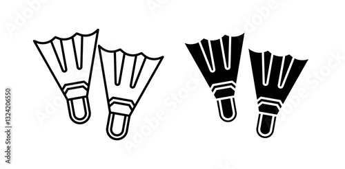 flippers vector icon pack in flat and thin liner vectors graphic for ui designs