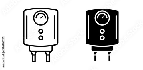 Gas boiler icon pack in flat and thin liner vectors graphic for ui designs