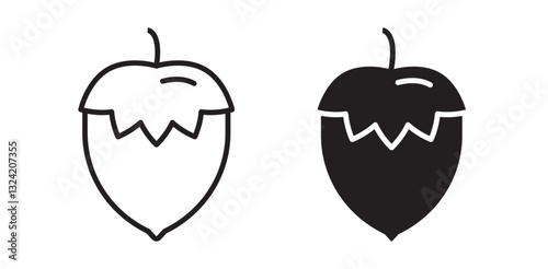 Hazel nut icon pack in flat and thin liner vectors graphic for ui designs