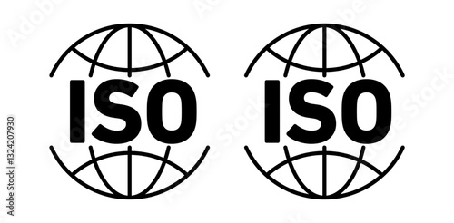 ISO icon pack in flat and thin liner vectors graphic for ui designs