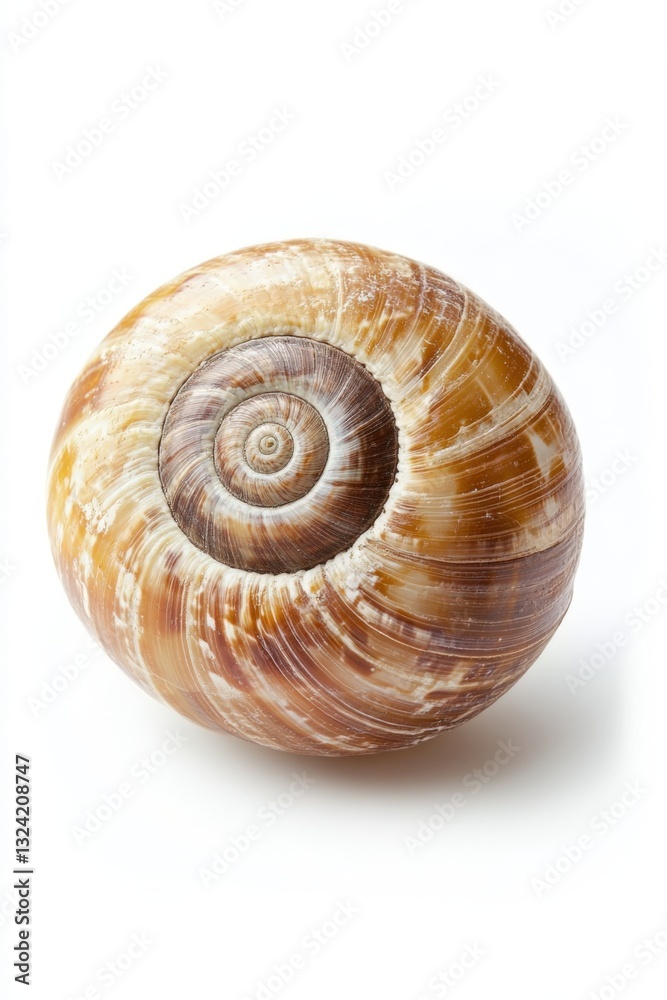 Round spiral shell against white Round spiral shell against white