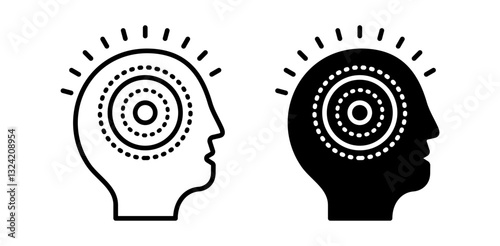 Mental Health icon pack in flat and thin liner vectors graphic for ui designs