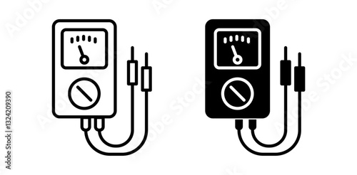 multimeter icon pack in flat and thin liner vectors graphic for ui designs