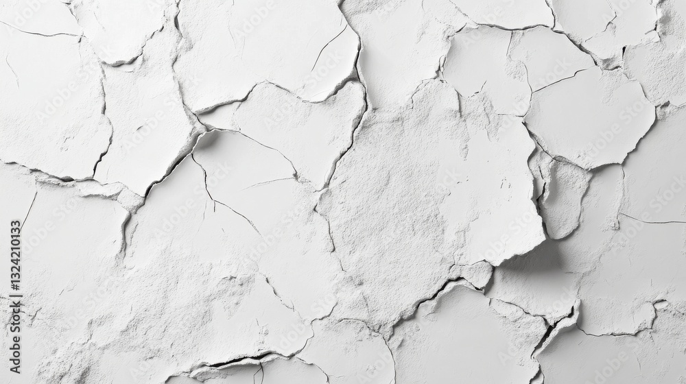 Obraz premium White cracked wall surface background with textured pattern concept