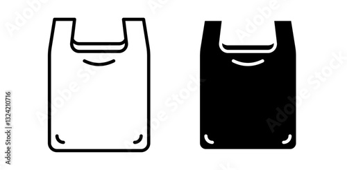 plastic bag icon pack in flat and thin liner vectors graphic for ui designs