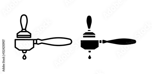 Portafilter and tamper icon pack in flat and thin liner vectors graphic for ui designs