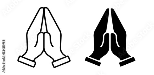 Pray icon pack in flat and thin liner vectors graphic for ui designs