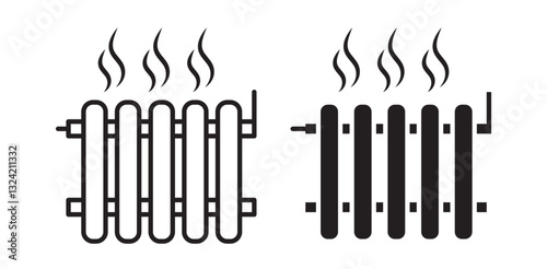 Radiator icon pack in flat and thin liner vectors graphic for ui designs