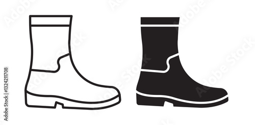 Rubber Boots icon pack in flat and thin liner vectors graphic for ui designs