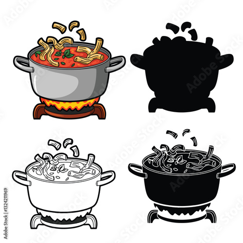 cooking pot vector illustration
