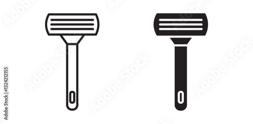 Shaving razor icon pack in flat and thin liner vectors graphic for ui designs