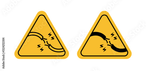 Short circuit icon pack in flat and thin liner vectors graphic for ui designs