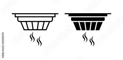Smoke alarm icon pack in flat and thin liner vectors graphic for ui designs