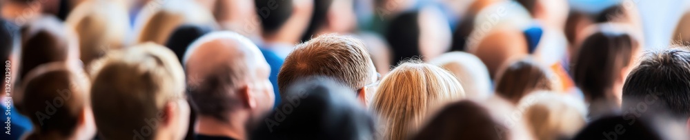 Fototapeta premium Hybrid Professional Development Inclusive Corporate Learning Landscape Showcasing Multigenerational Workforce Engagement in Dynamic Conference Environment