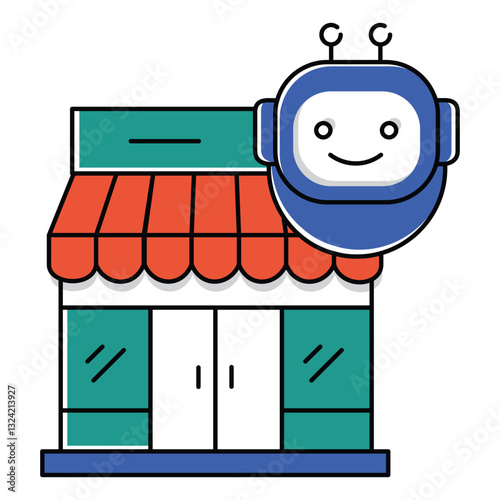 Online and Physical Ai Store Vector Symbol Icon design