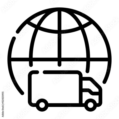 worldwide shipping line icon