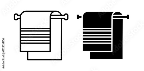 towel icon pack in flat and thin liner vectors graphic for ui designs