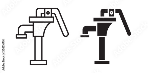 water pump icon pack in flat and thin liner vectors graphic for ui designs