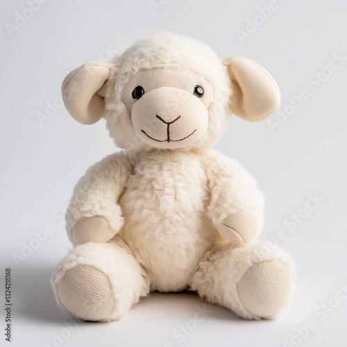 Teddykompaniet plushie doll isolated on white background. Teddykompaniet stuffed puppet on white backdrop. Fluffy toy for kids. Cute furry plaything for baby, children, toddler. photography.