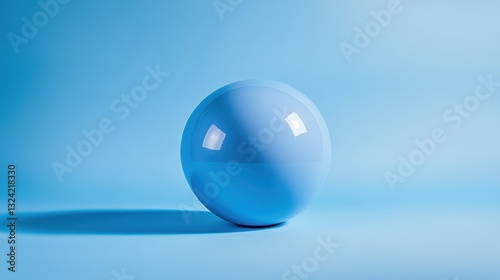 A sleek, azure exercise ball, its smooth surface reflecting the surrounding blue, sat poised on a solid, monochromatic canvas of the same shade, a minimalist yet dynamic composition.
